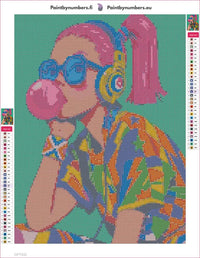 Thumbnail for Bubblegum Pop diamond painting adhesive canvas 30x40cm