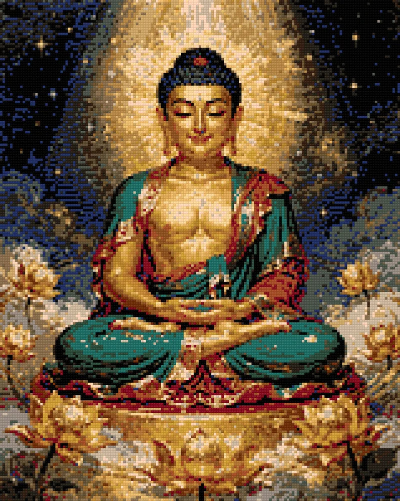 Diamond pattern - Buddha and Lotus