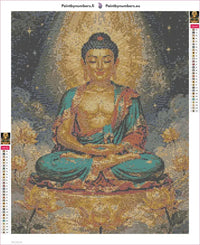 Thumbnail for Buddha and Lotus diamond painting adhesive canvas 40x50cm