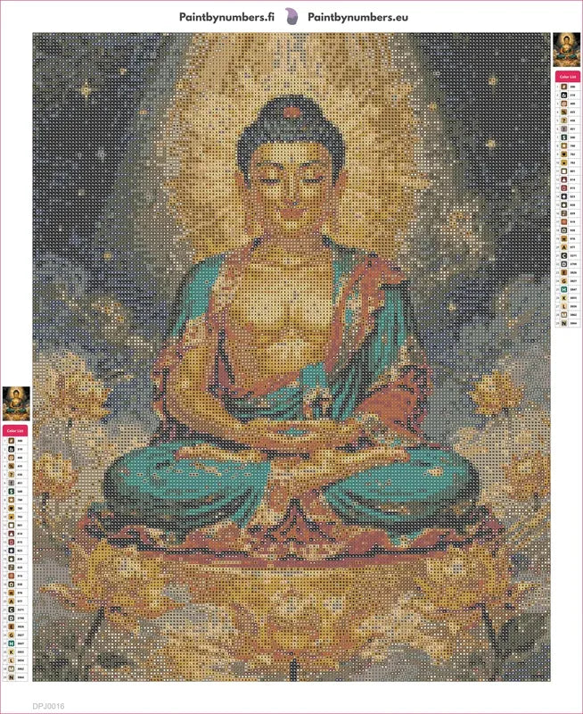 Buddha and Lotus diamond painting adhesive canvas 40x50cm