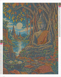 Thumbnail for Diamond painting adhesive canvas preview - Buddha under the Banyan