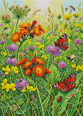 Thumbnail for Butterflies and Wildflowers Meadow, 50x70 cm diamond painting – full design preview without the close-up inset