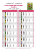 Thumbnail for DMC color chart for Butterflies and Wildflowers Meadow diamond painting - 60 colors