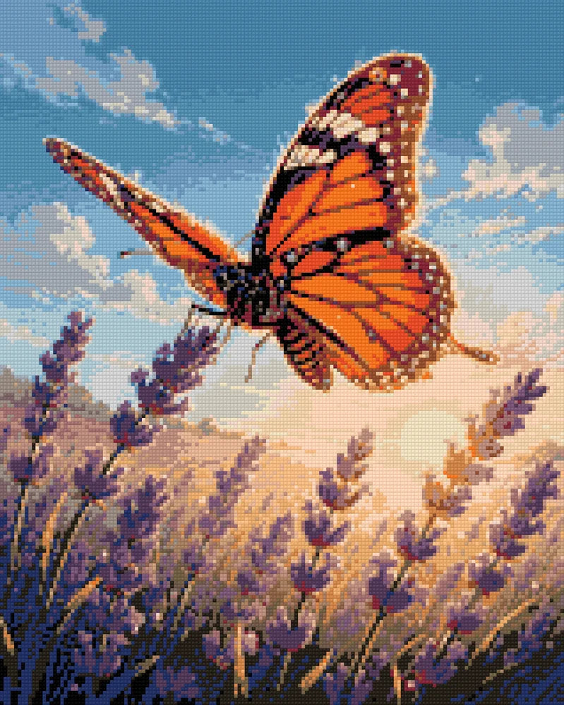 Diamond pattern - Butterfly on Lavender