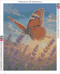 Thumbnail for Butterfly on Lavender diamond painting adhesive canvas 40x50cm