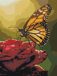 Thumbnail for Diamond Pattern - Butterfly on Rose