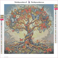Thumbnail for Butterfly Tree diamond painting adhesive canvas 30x30cm