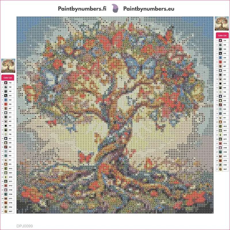 Butterfly Tree diamond painting adhesive canvas 30x30cm