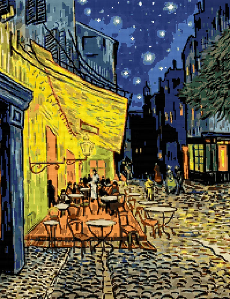 Förhandsvisning av diamantmönstret för van Goghs Trottoarkaféet