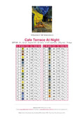 Thumbnail for DMC color chart for Cafe Terrace At Night diamond painting - 38 colors