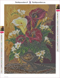 Thumbnail for Diamond painting adhesive canvas preview - Calla Lilies and Freesias