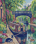 Thumbnail for Camden Canal Flower Boat, 50x60 cm diamond painting – full design preview without the close-up inset