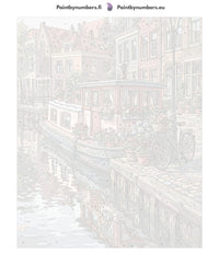 Thumbnail for Numbered canvas - Canal Boat and Bicycle 40x50cm