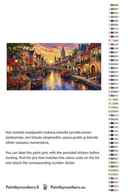 Thumbnail for Color chart and instructions - Canal Bridge at Sunset 120x60cm