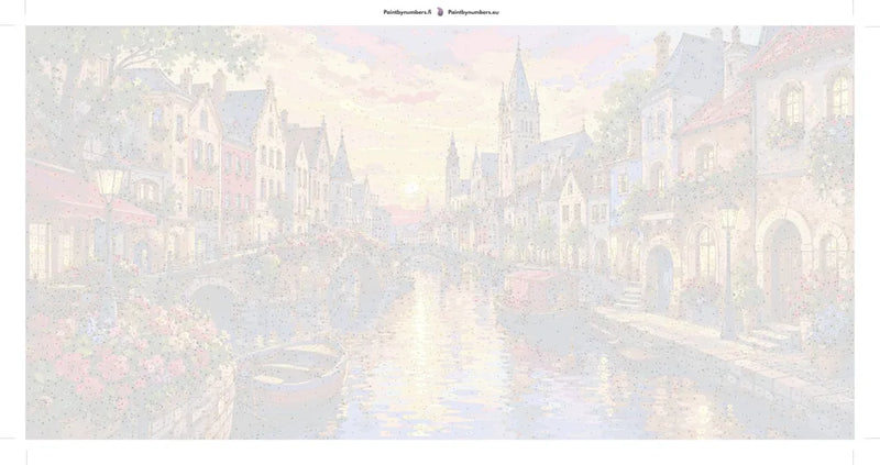 Numbered canvas - Canal Bridge at Sunset 120x60cm
