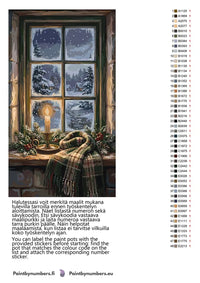 Thumbnail for Paint color chart and instructions - Candle and Scarf at Winter Window 40x70cm