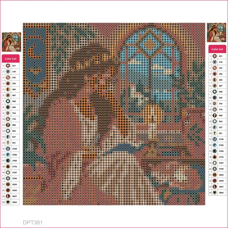 Diamond painting adhesive canvas preview - Candle beside the Sacred Window