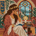 Thumbnail for Candle beside the Sacred Window, 20x20 cm diamond painting – finished design preview with a close-up of round drills