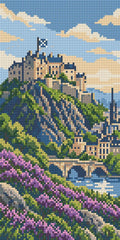 Thumbnail for Castle above the Heather, 20x40 cm diamond painting – finished design preview