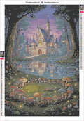 Thumbnail for Castle by the Lake diamond painting adhesive canvas 40x60cm