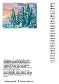 Thumbnail for Paint color chart and instructions - Castle on Rocky Coast 80x60cm