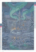 Thumbnail for Castle Under Aurora diamond painting adhesive canvas 40x60cm