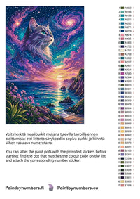 Thumbnail for Color chart and instructions - Cat Galaxy Sunset 40x50cm