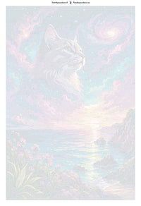 Thumbnail for Numbered canvas - Cat Galaxy Sunset 40x50cm