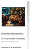 Thumbnail for Paint color chart and instructions - Cat Sleeping Under Christmas Tree 50x40cm