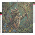 Thumbnail for Cat with Bow diamond painting adhesive canvas 40x40cm