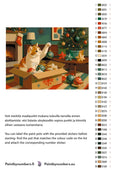 Thumbnail for Paint color chart and instructions - Cat with Christmas Ornaments 40x30cm