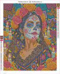 Thumbnail for Diamond painting adhesive canvas preview - Catrina Day of the Dead