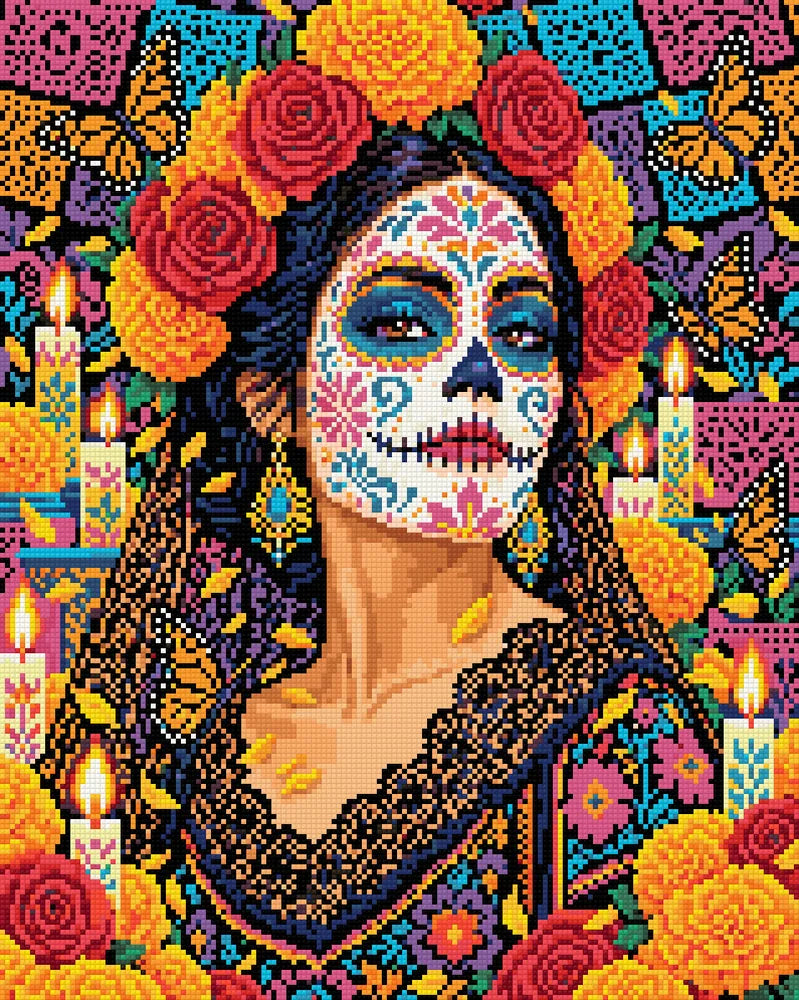 Catrina Day of the Dead, 40x50 cm diamond painting – finished design preview