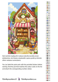 Thumbnail for Paint color chart and instructions - Cats at Bakery Shop 40x70cm