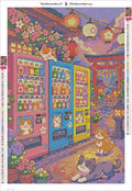 Thumbnail for Cats at Vending Machines diamond painting adhesive canvas 40x60cm