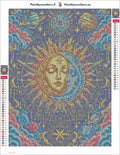 Thumbnail for Diamond painting adhesive canvas preview - Celestial Sun and Moon Tarot
