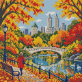 Thumbnail for Central Park Amber Footbridge, 40x40 cm diamond painting – full design preview without the close-up inset