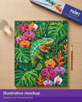 Thumbnail for Finished paint by numbers mockup - Chameleon and Orchids 40x50cm