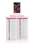 Thumbnail for DMC color chart for Chameleon on Branch diamond painting - 39 colors