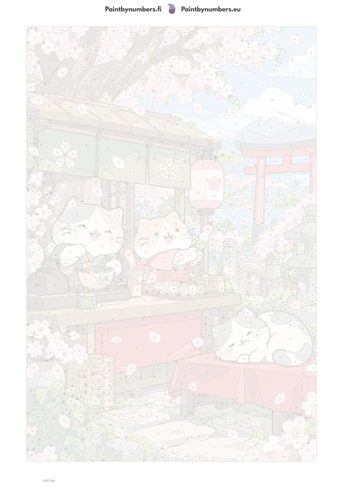 Paint by numbers numbered canvas - Cherry Blossom Tea Stand 40x60cm