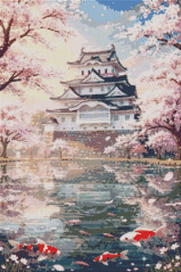 Thumbnail for Diamond Pattern - Cherry Blossoms and Koi