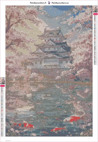 Thumbnail for Cherry Blossoms and Koi diamond painting adhesive canvas 40x60cm