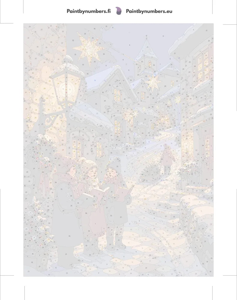 Paint by numbers numbered canvas - Children Singing Christmas Carols 30x40cm