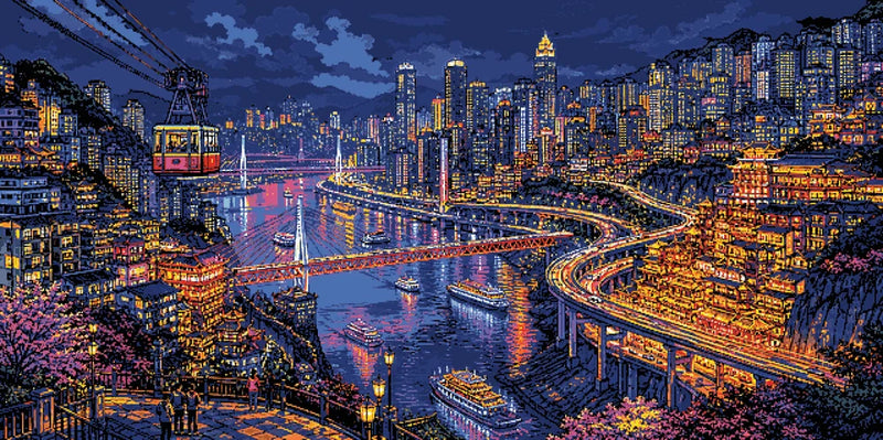 Diamantmönster för Chongqing at Night