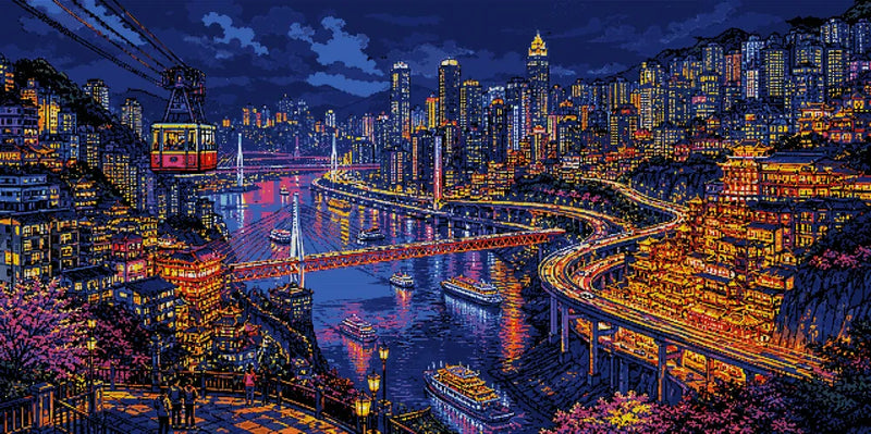 Diamond pattern - Chongqing at Night