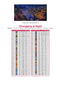 Thumbnail for Chongqing at Night diamond painting color chart – 60 DMC colors