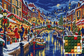 Thumbnail for Christmas Eve above the Canal, 60x40 cm diamond painting – finished design preview with a close-up of square drills