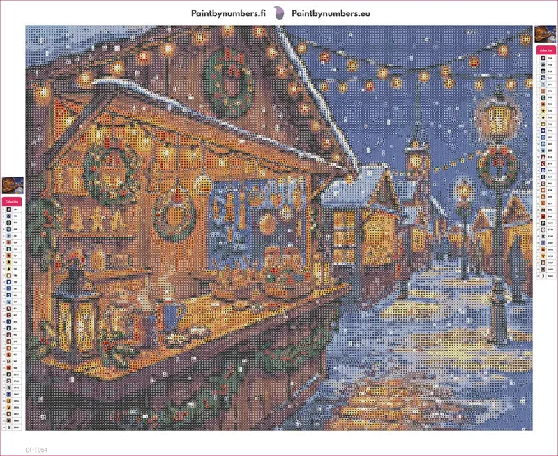 Christmas Fair diamond painting adhesive canvas 50x40cm