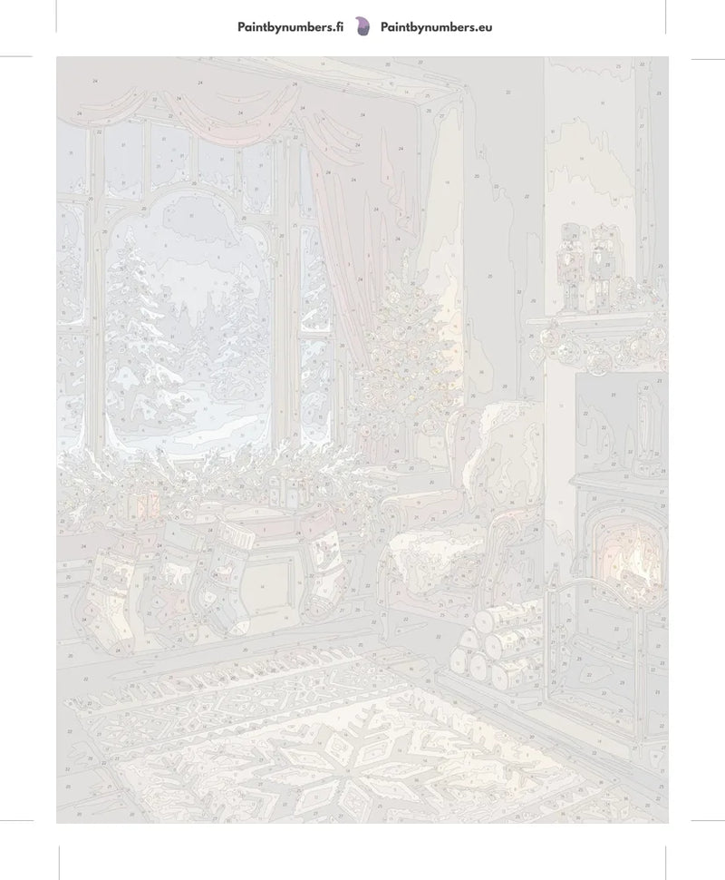 Numbered canvas - Christmas Living Room Scene 40x50cm