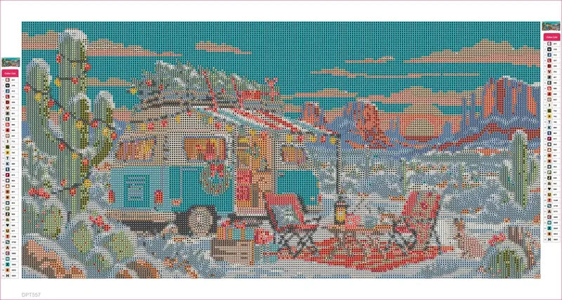 Diamond painting adhesive canvas preview - Christmas on the Desert Road